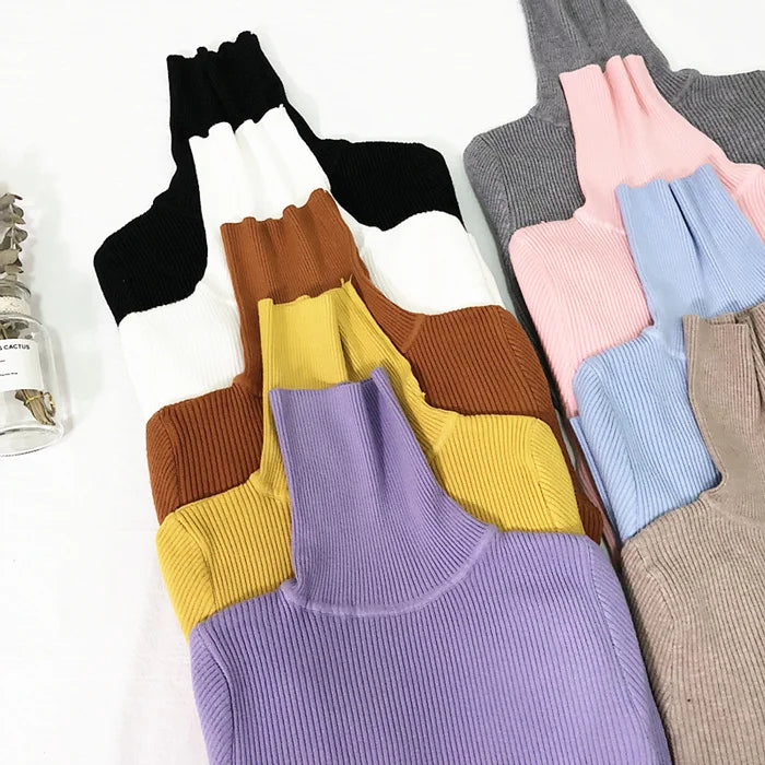 Fine-Knit Turtleneck Sweater