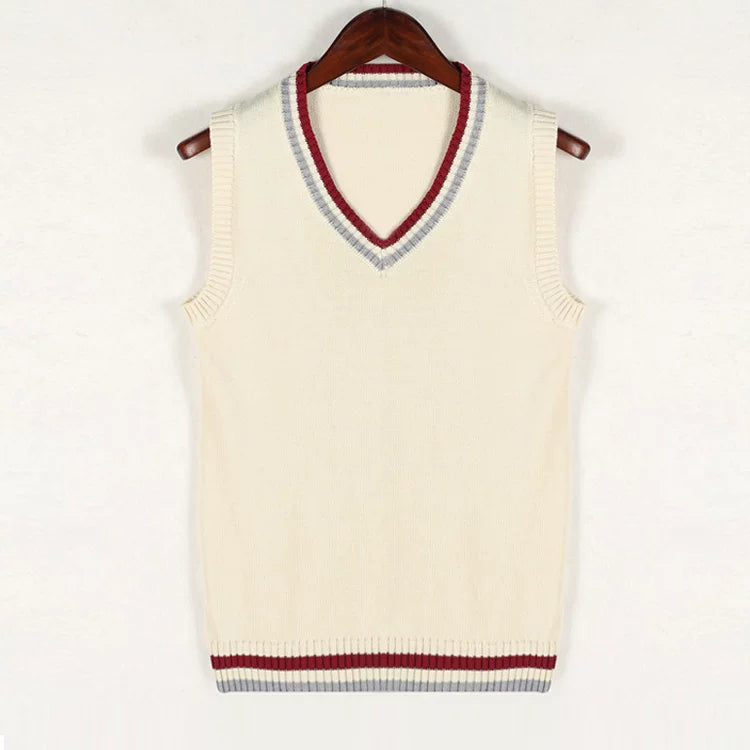 Men's Striped V-Neck Sweater Vest