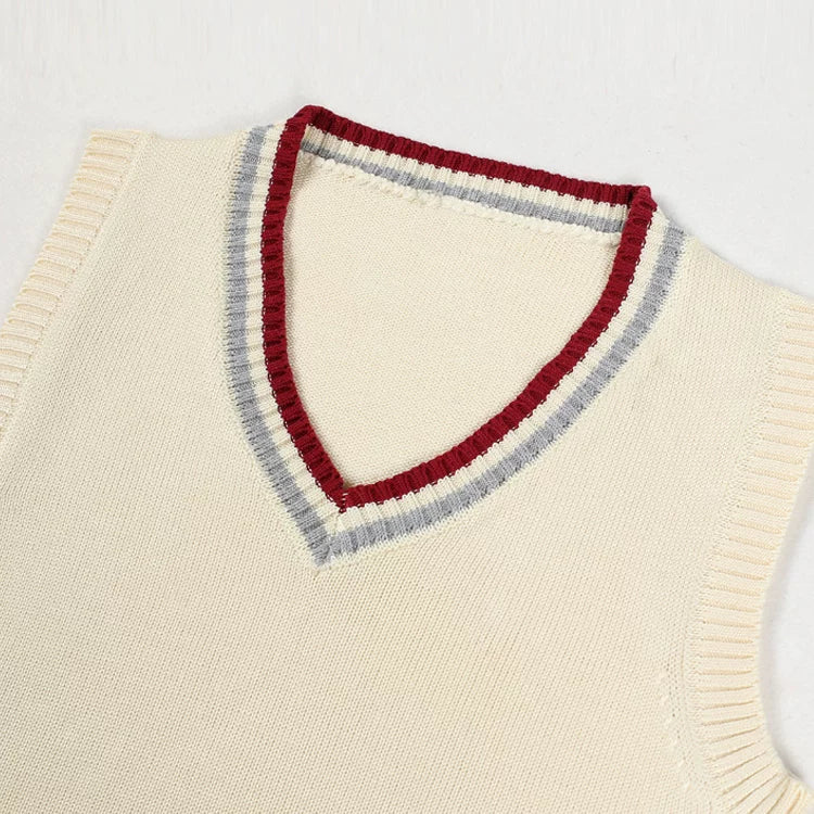 Men's Striped V-Neck Sweater Vest