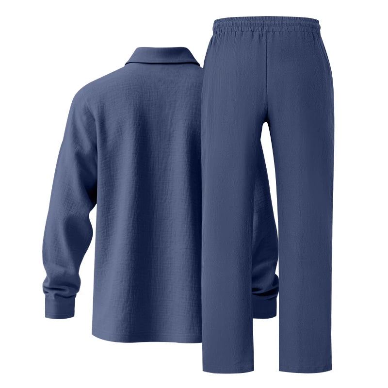 Men's Polo Shirt & Straight-Leg Pants Set