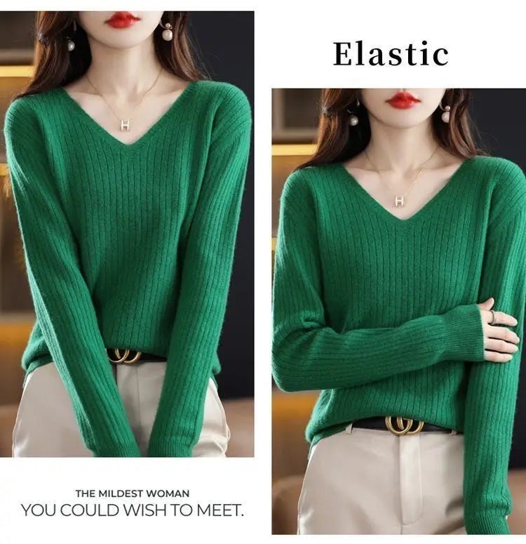 Classic V-Neck Knit Sweater