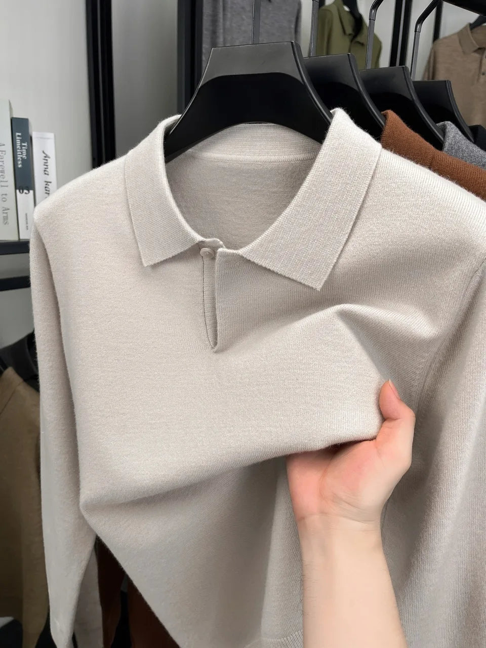 Men's Knit Polo Sweater