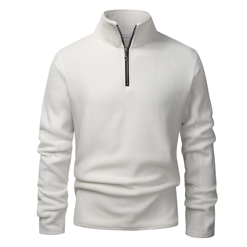 Men's Zip-Neck Fleece Hoodie Sweatshirt