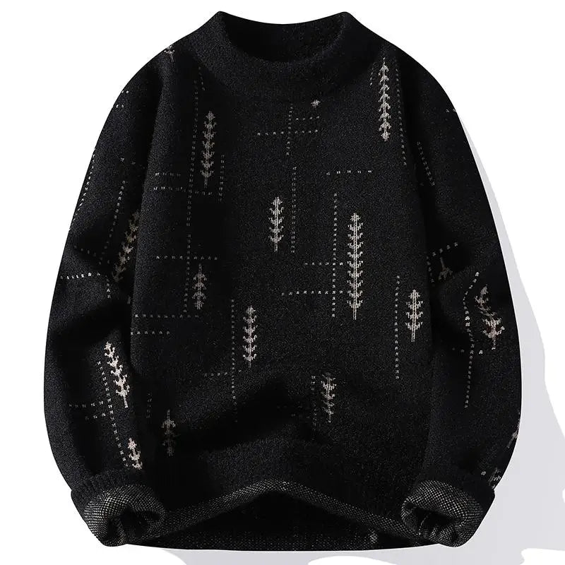 Men's Fuzzy Pattern Knit Sweater