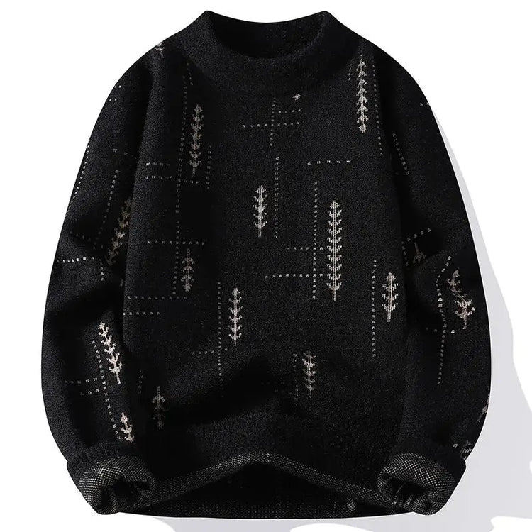 Men's Fuzzy Pattern Knit Sweater