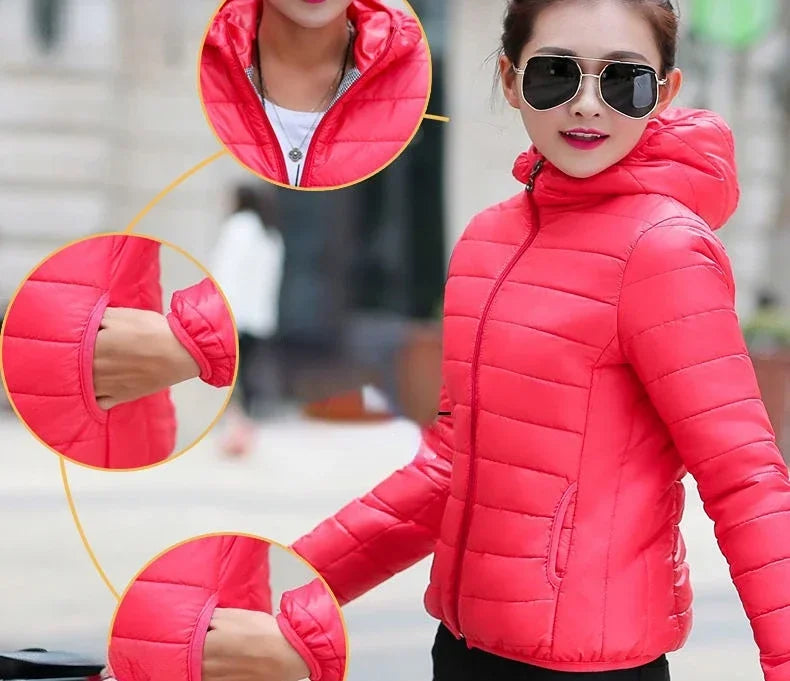Cropped Hooded Puffer Jacket