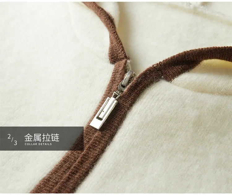 Men's Hooded Zip Cardigan Sweater