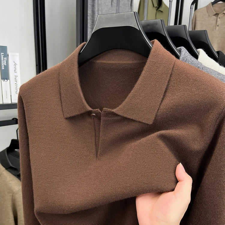 Men's Knit Polo Sweater