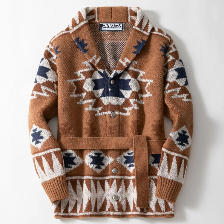 Men's Striped Jacquard Cardigan Sweater