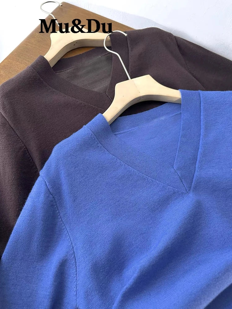 Vintage Wool-Blend V-Neck Sweater