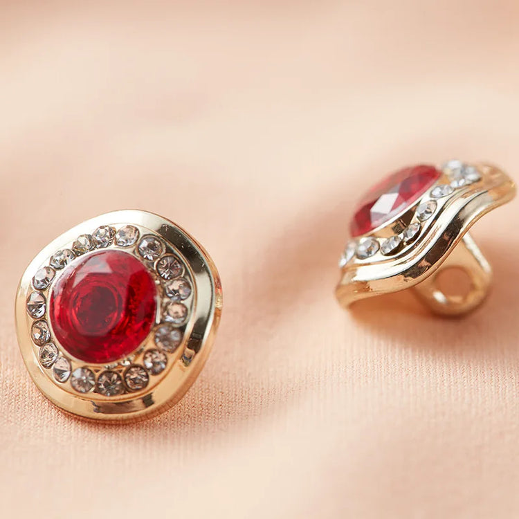 5pcs Fashionable Gemstone Buttons 11.5mm Small Luxurious Metal Shank Buttons Woman's Clothing Decorative Buttons