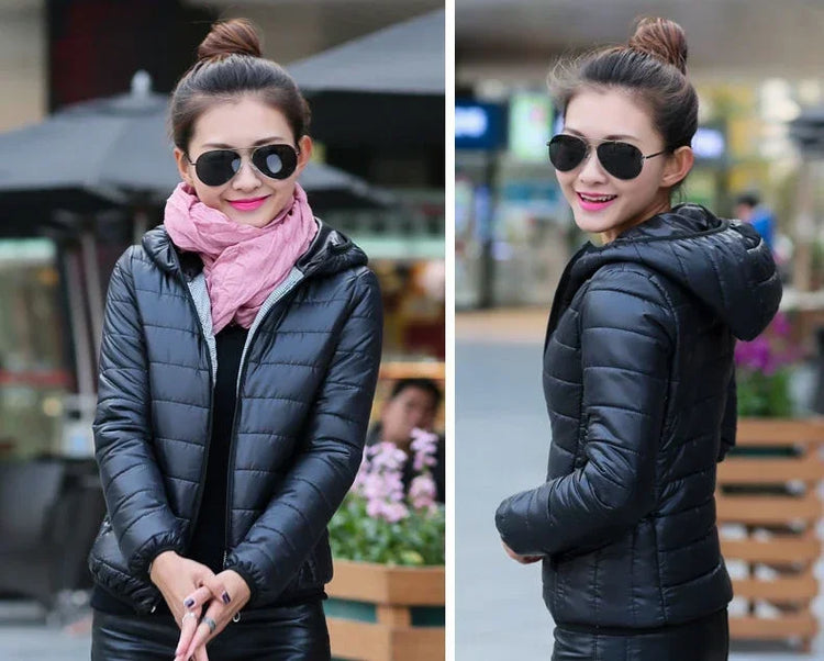 Cropped Hooded Puffer Jacket
