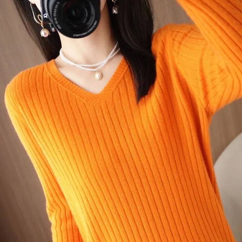 Classic V-Neck Knit Sweater