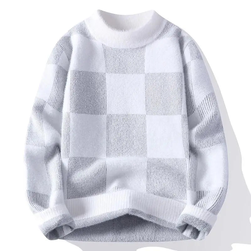 Men's Fuzzy Pattern Knit Sweater