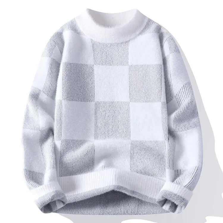 Men's Fuzzy Pattern Knit Sweater