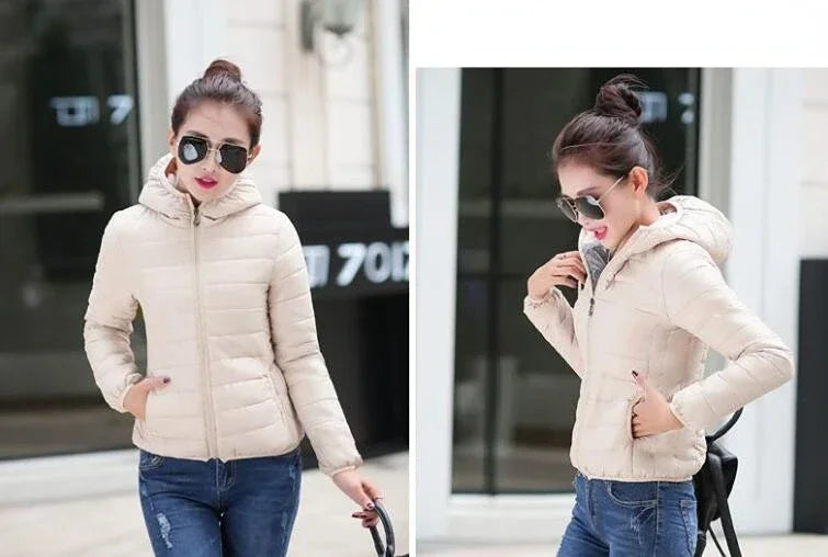 Cropped Hooded Puffer Jacket