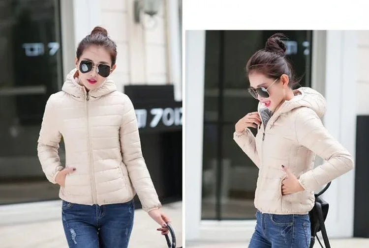 Cropped Hooded Puffer Jacket
