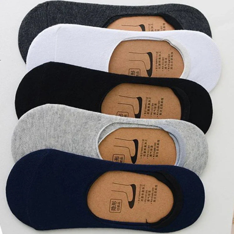 Men's No-Show Boat Socks, 5 Pairs