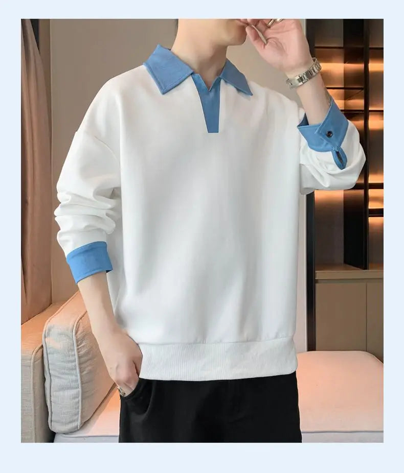 Men's Lapel Sweatshirt Top