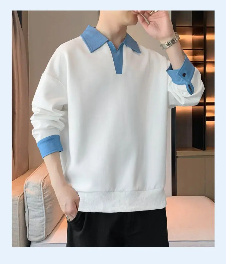 Men's Lapel Sweatshirt Top