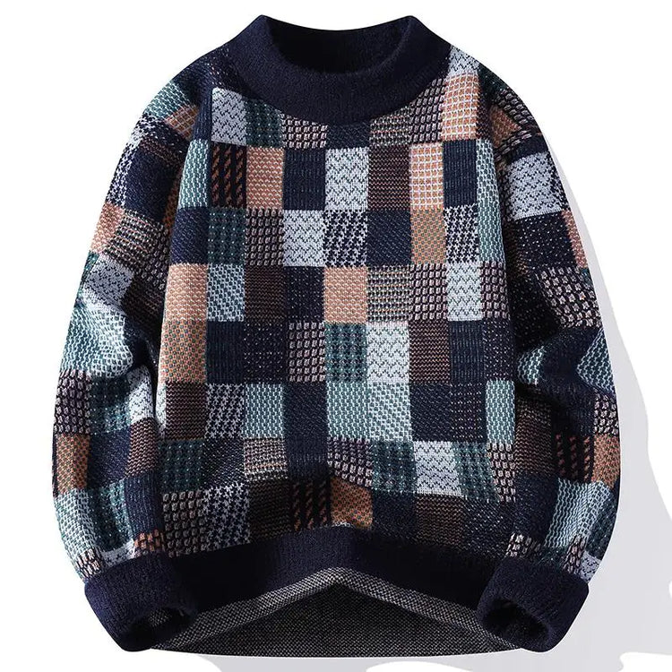 Men's Fuzzy Pattern Knit Sweater