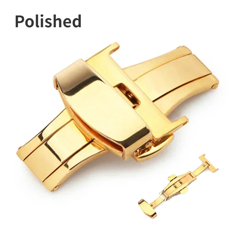 Watch Band Buckles 10mm 12mm 14mm16mm 20mm 22mm 24mm Stainless Steel Butterfly Buckle Polished Button Watchbands Clasp