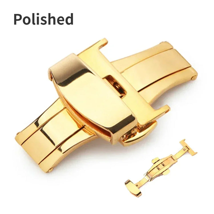 Watch Band Buckles 10mm 12mm 14mm16mm 20mm 22mm 24mm Stainless Steel Butterfly Buckle Polished Button Watchbands Clasp