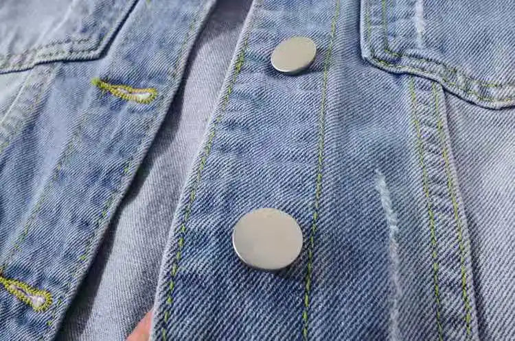 Denim Jacket Women 2023 Three Quarter Sleeves Jean Jacket Woman  Comfortable Denim Coat Chaqueta Vaquera Mujer Veste Jeans Femme