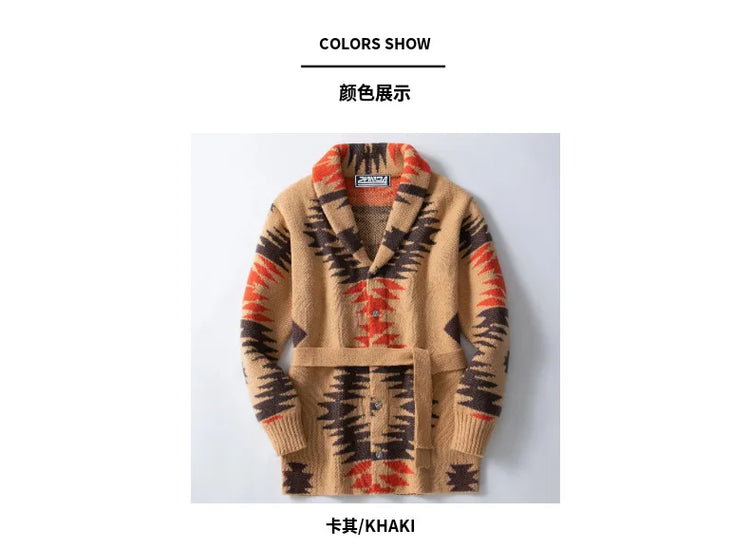 Men's Striped Jacquard Cardigan Sweater