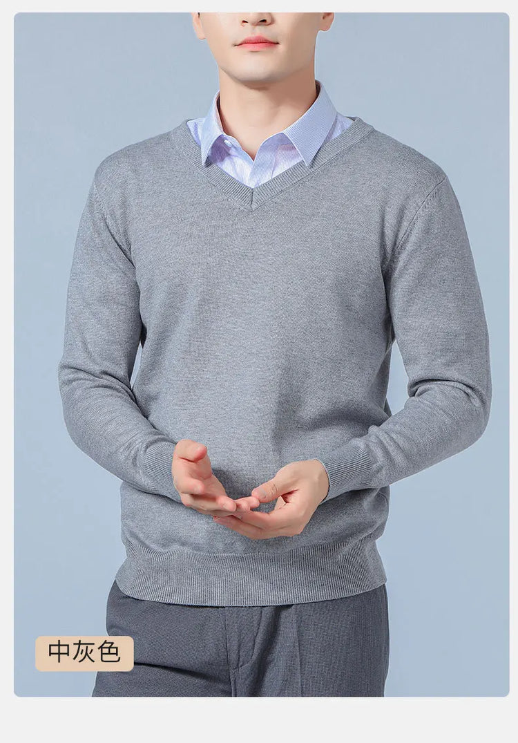 Men's V-Neck Knit Sweater