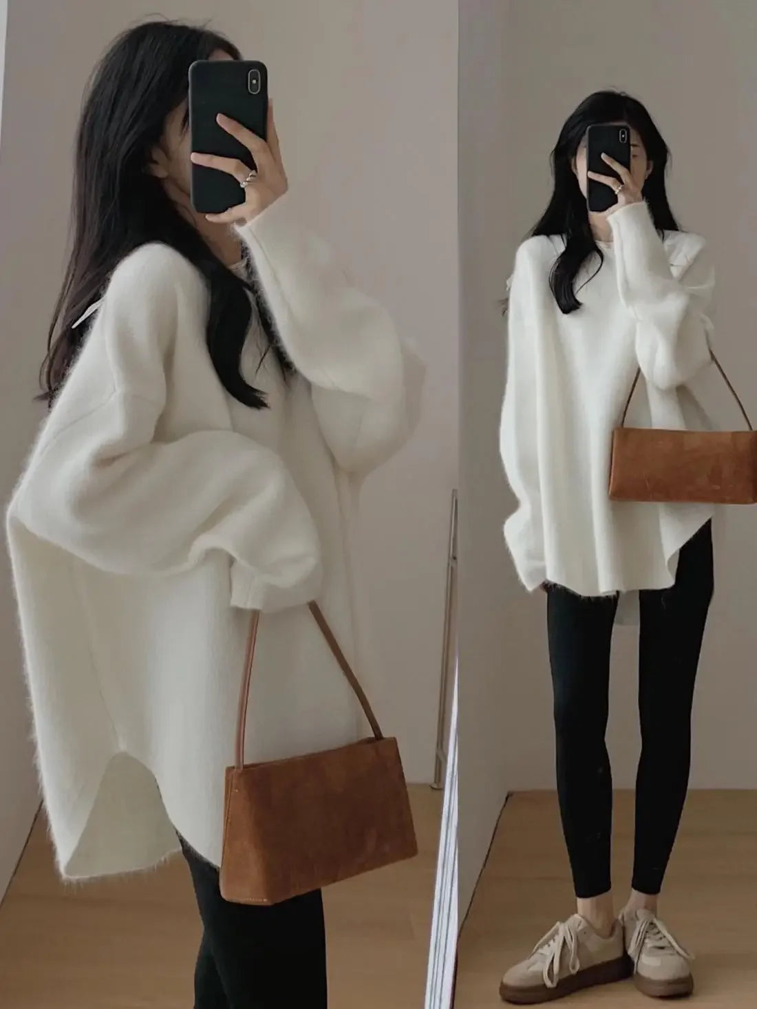 Long Red Knit Sweater