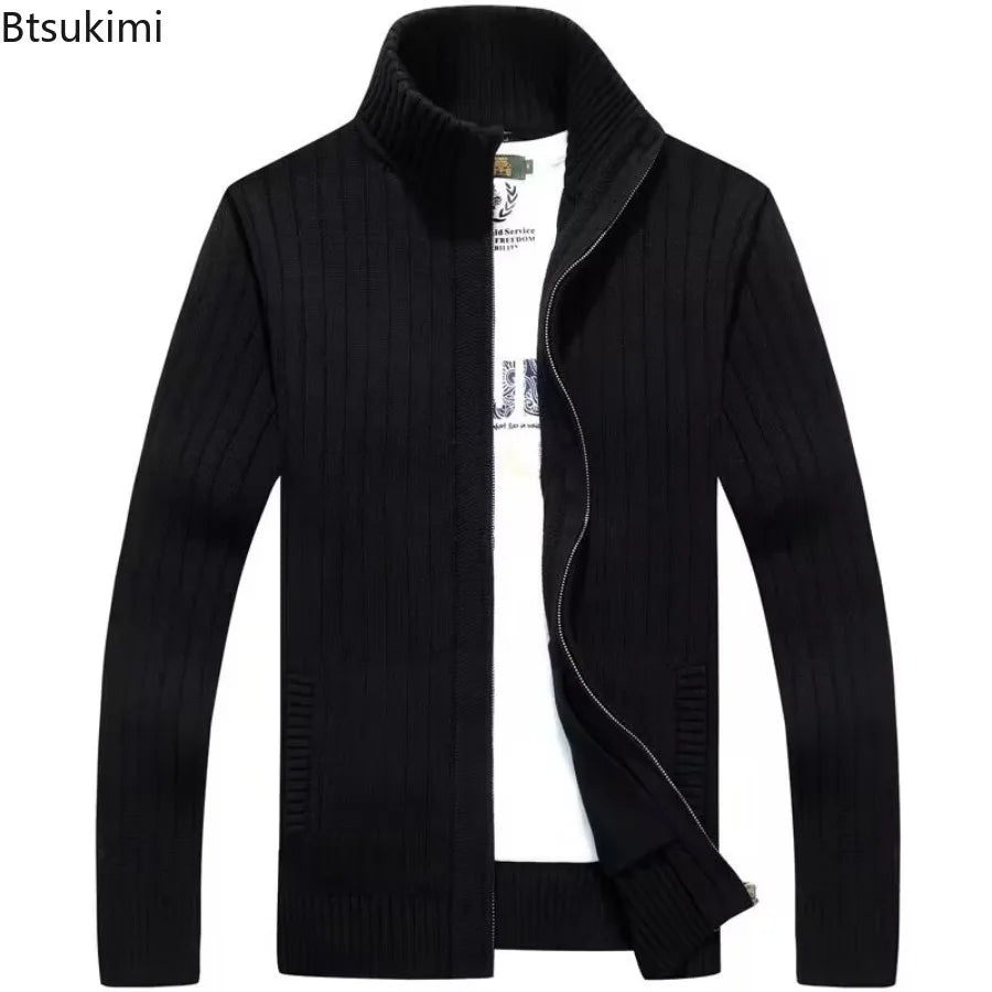 Men's Zip-Up Knit Cardigan Sweater
