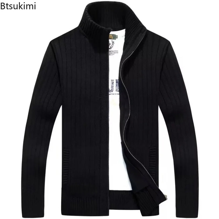 Men's Zip-Up Knit Cardigan Sweater