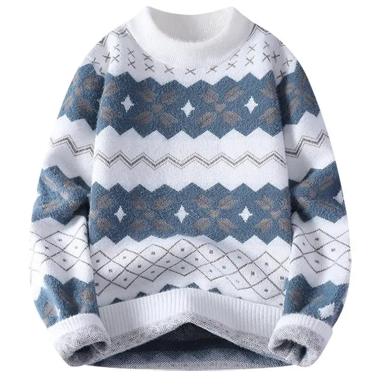 Men's Fuzzy Pattern Knit Sweater