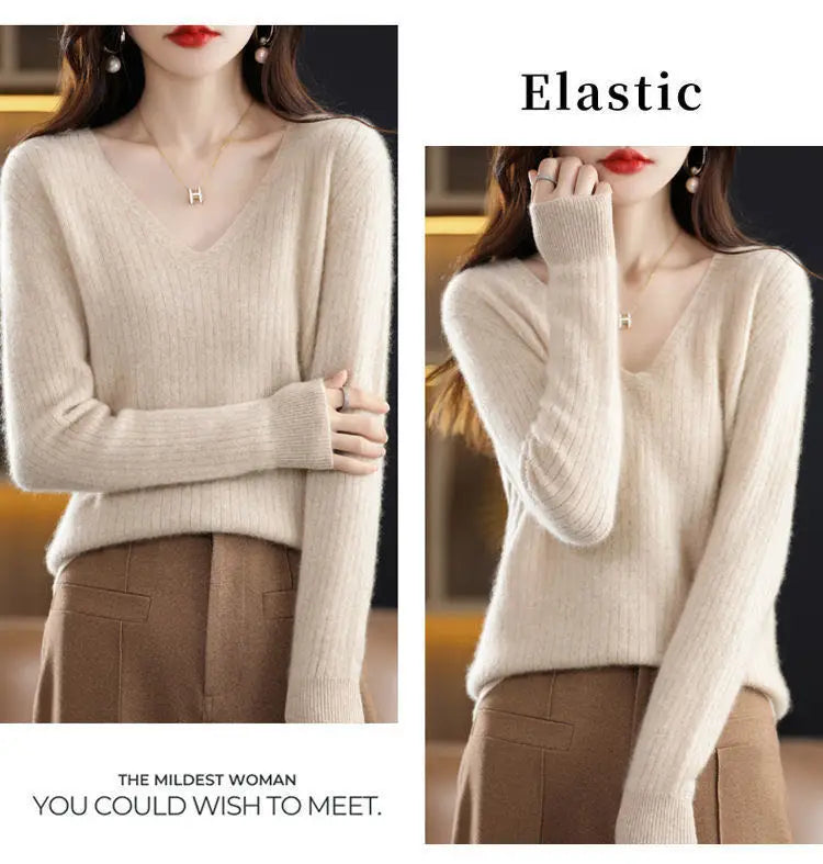 Classic V-Neck Knit Sweater