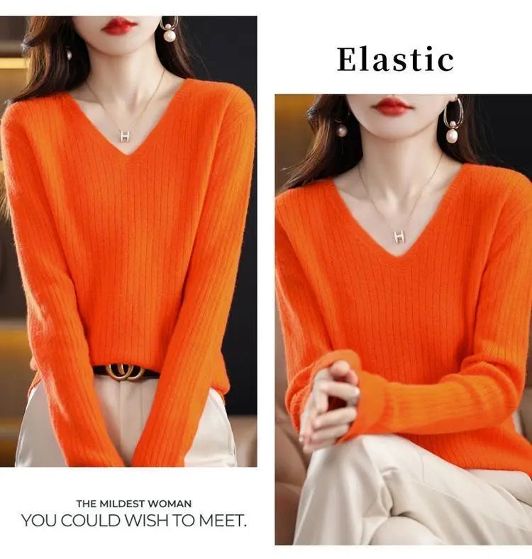 Classic V-Neck Knit Sweater