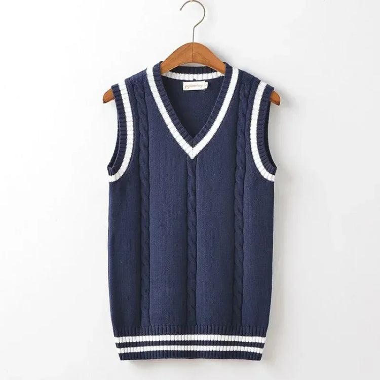 Men's Striped Knit Sweater Vest