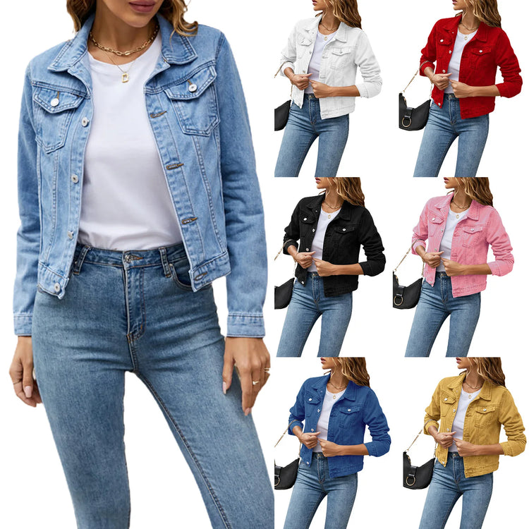 Slim Button-Front Denim Jacket