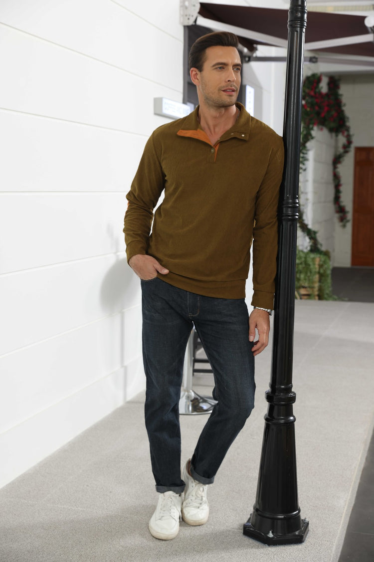Men's Stand-Collar Pullover Sweater