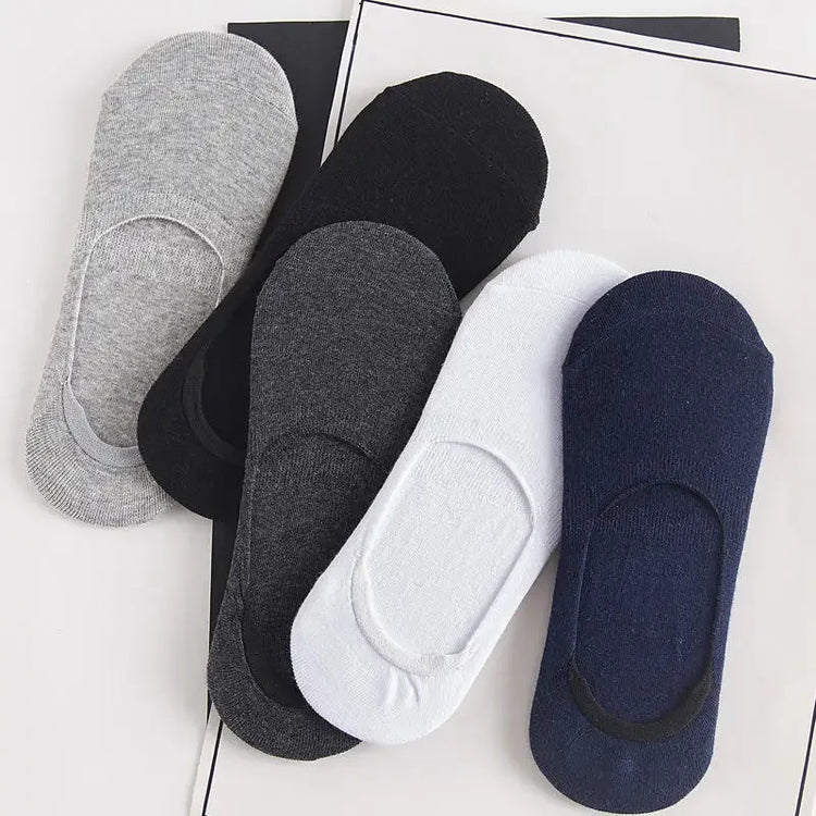 Men's No-Show Boat Socks, 5 Pairs