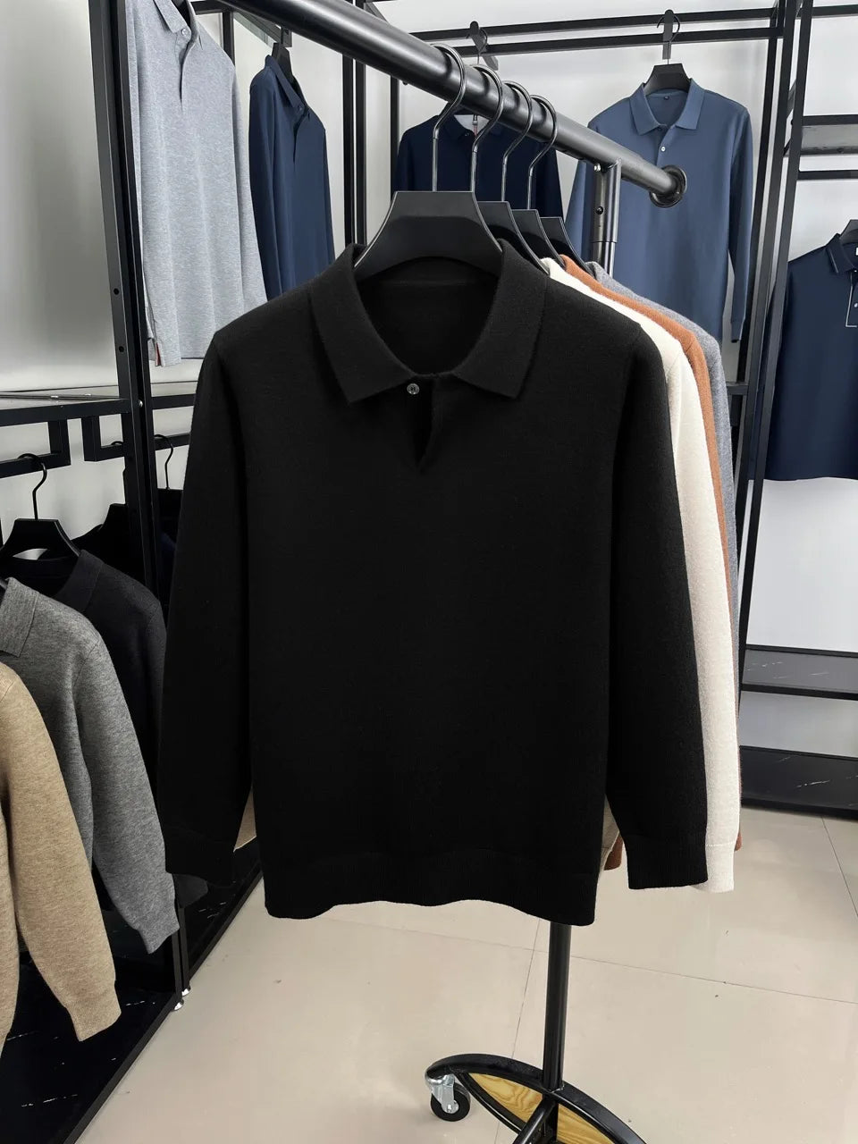Men's Knit Polo Sweater