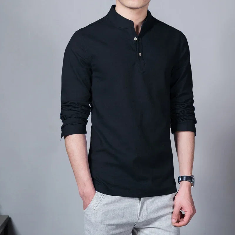 Men's Slim Stand-Collar Shirt