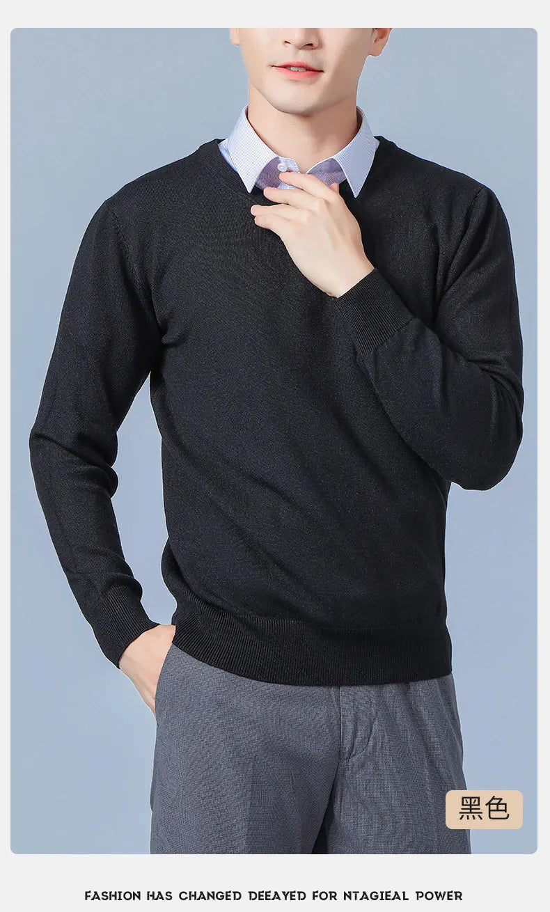 Men's V-Neck Knit Sweater