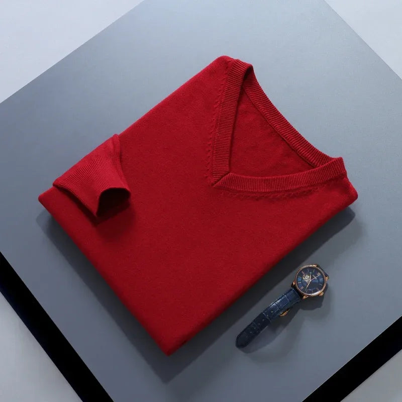 Men's V-Neck Knit Sweater