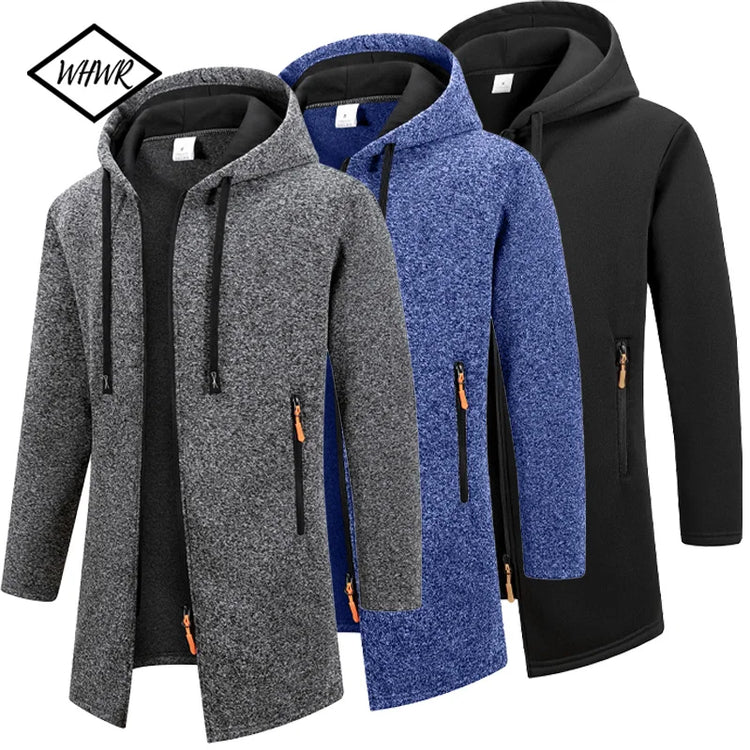 Men's Fleece-Lined Hooded Sweater Coat
