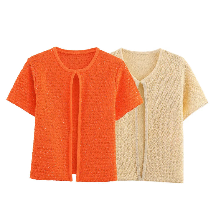Pearl-Trim Knit Sweater Vest