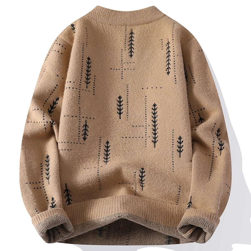 Men's Fuzzy Pattern Knit Sweater
