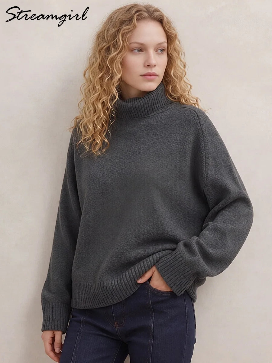 Oversized Chunky Turtleneck Sweater