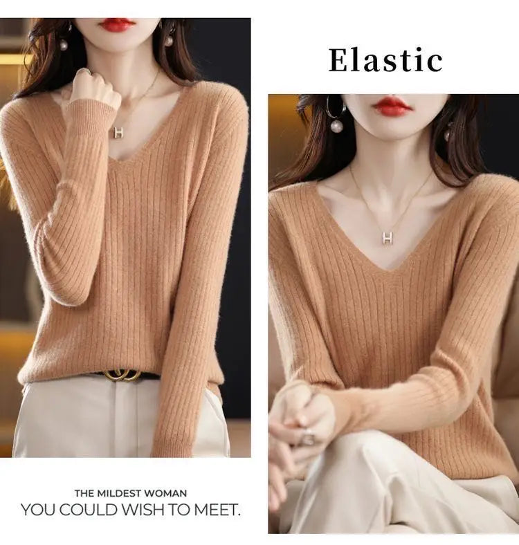 Classic V-Neck Knit Sweater