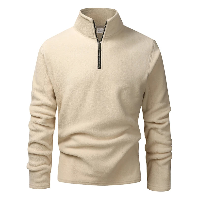 Men's Zip-Neck Fleece Hoodie Sweatshirt